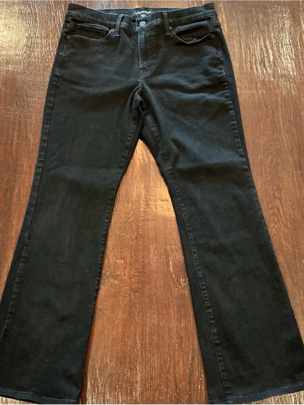 Lucky Brand Sweet Mid Rise Bootcut Jeans Washed Black Size 12/31A